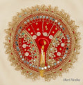 Red poshak with mirror work