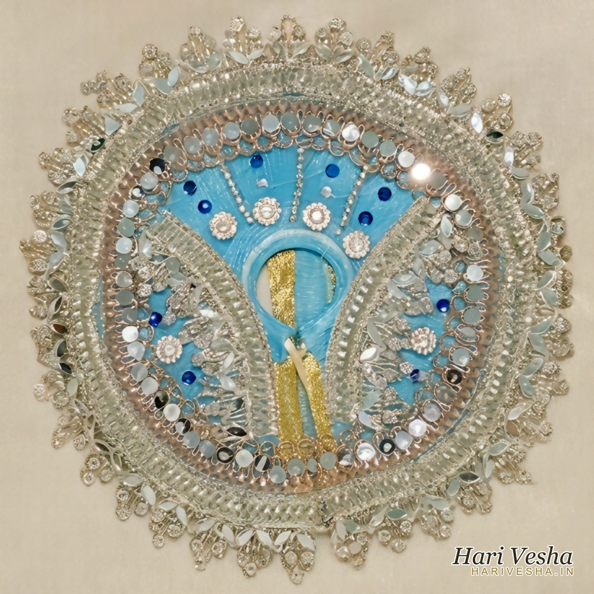 Sky blue poshak with mirror work