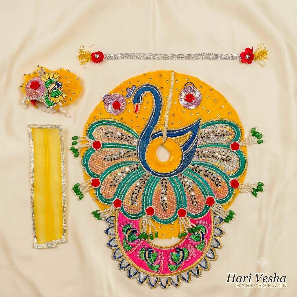 Yellow poshak with zari work
