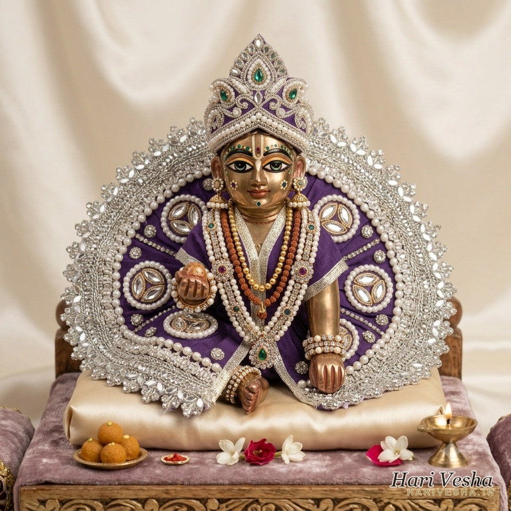Purple Kundan Work Poshak