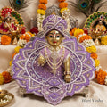 Purple poshak with pote work