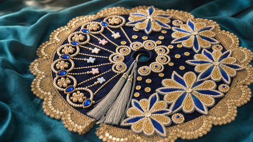 Handmade Blue Butterfly Poshak & Pagdi