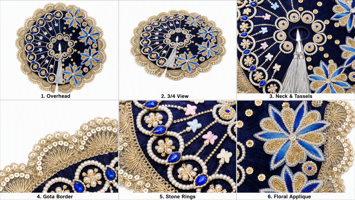 Handmade Blue Butterfly Poshak & Pagdi