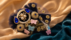 Handmade Blue Butterfly Poshak & Pagdi