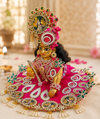 Pink Laddu Gopal Poshak & Pagdi